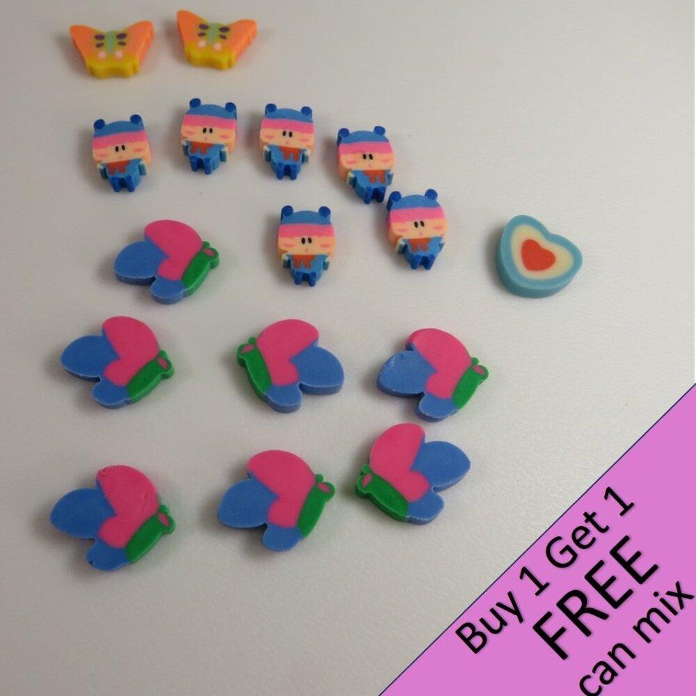 Easter Egg Filler: Small Erasers (24 items) Spring mix Butterflies, Child